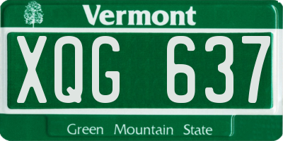VT license plate XQG637