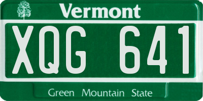 VT license plate XQG641