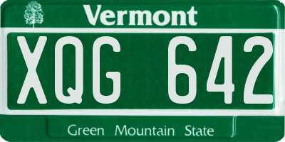 VT license plate XQG642
