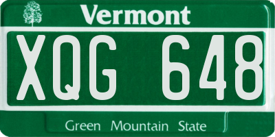 VT license plate XQG648