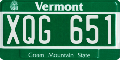 VT license plate XQG651