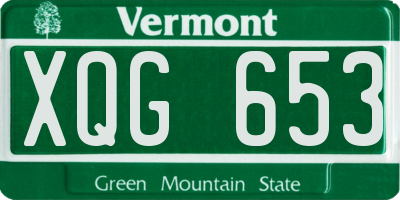 VT license plate XQG653