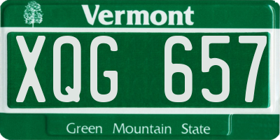 VT license plate XQG657
