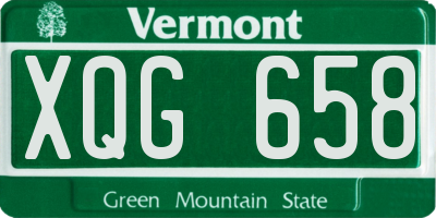 VT license plate XQG658