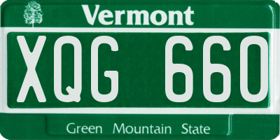 VT license plate XQG660