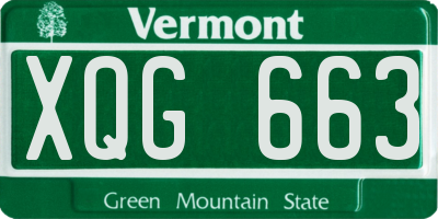 VT license plate XQG663