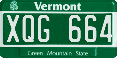VT license plate XQG664