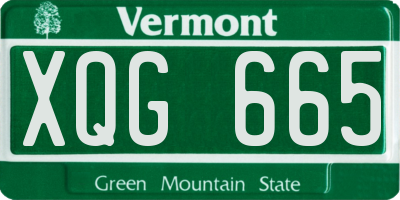 VT license plate XQG665