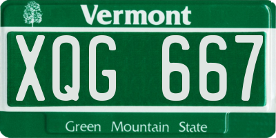 VT license plate XQG667
