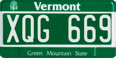 VT license plate XQG669