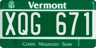 VT license plate XQG671