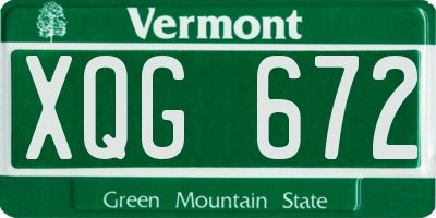 VT license plate XQG672