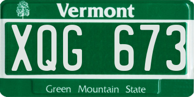 VT license plate XQG673