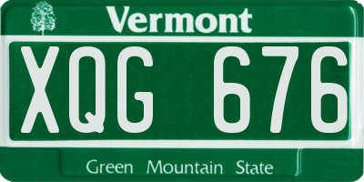 VT license plate XQG676