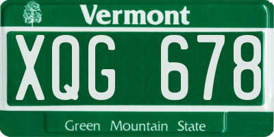 VT license plate XQG678