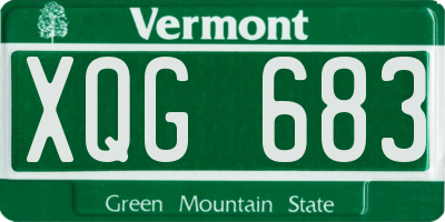 VT license plate XQG683