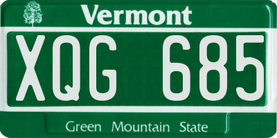 VT license plate XQG685