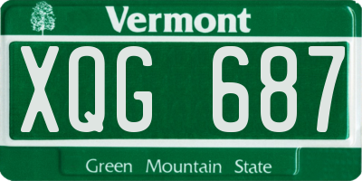 VT license plate XQG687