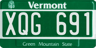 VT license plate XQG691