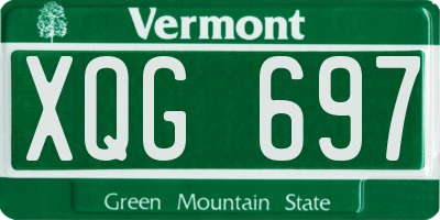 VT license plate XQG697