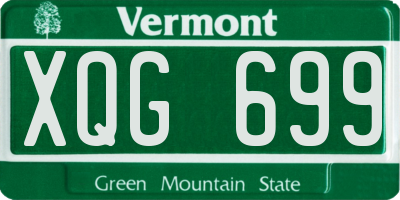 VT license plate XQG699