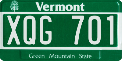 VT license plate XQG701