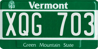 VT license plate XQG703