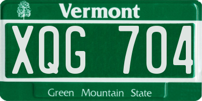 VT license plate XQG704