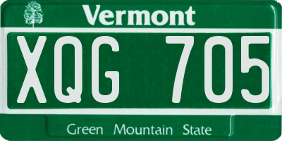 VT license plate XQG705