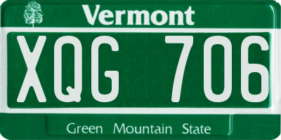 VT license plate XQG706