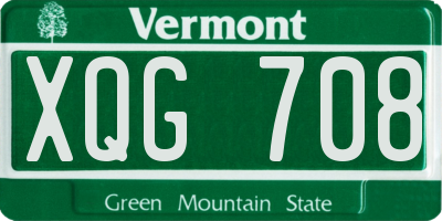 VT license plate XQG708