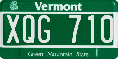 VT license plate XQG710