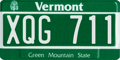 VT license plate XQG711