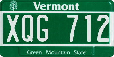 VT license plate XQG712