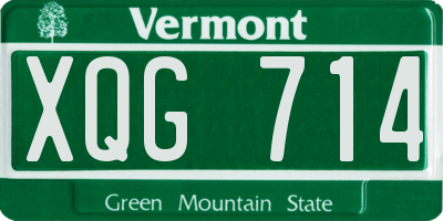 VT license plate XQG714