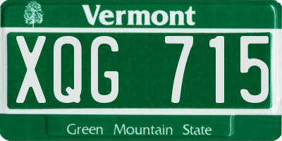 VT license plate XQG715