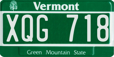 VT license plate XQG718