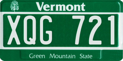 VT license plate XQG721