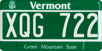 VT license plate XQG722