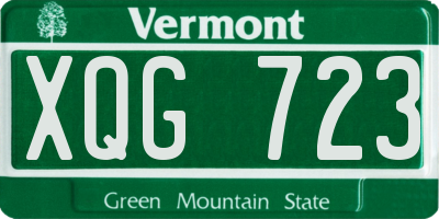 VT license plate XQG723