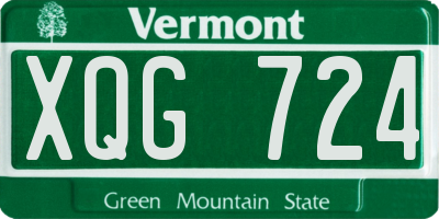 VT license plate XQG724