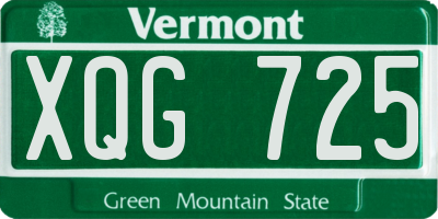 VT license plate XQG725
