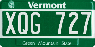 VT license plate XQG727