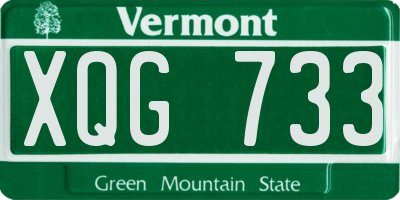 VT license plate XQG733