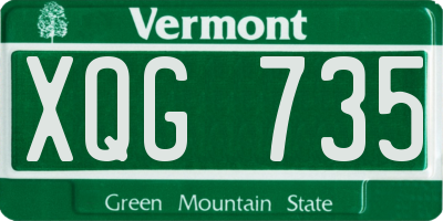 VT license plate XQG735