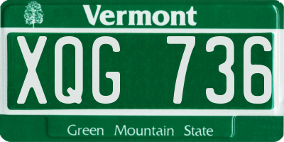 VT license plate XQG736