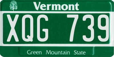 VT license plate XQG739