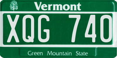 VT license plate XQG740