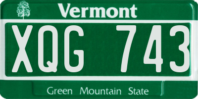 VT license plate XQG743