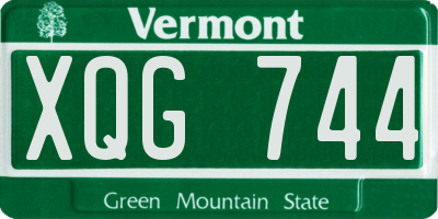 VT license plate XQG744